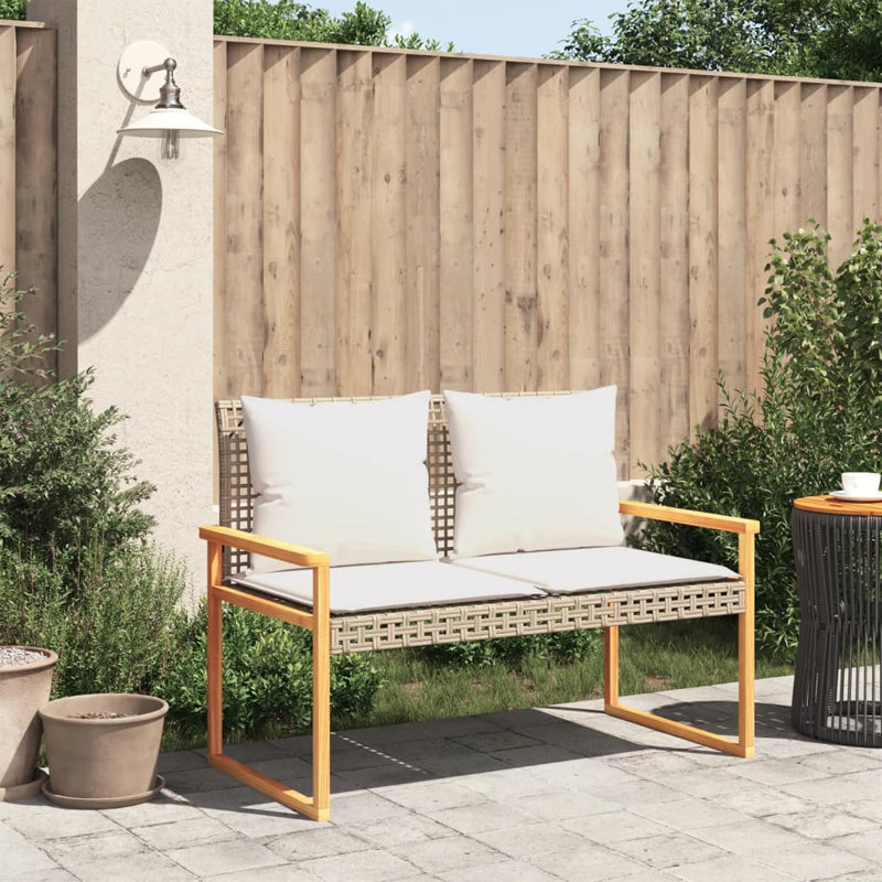 Banc de jardin mix brun, Beige