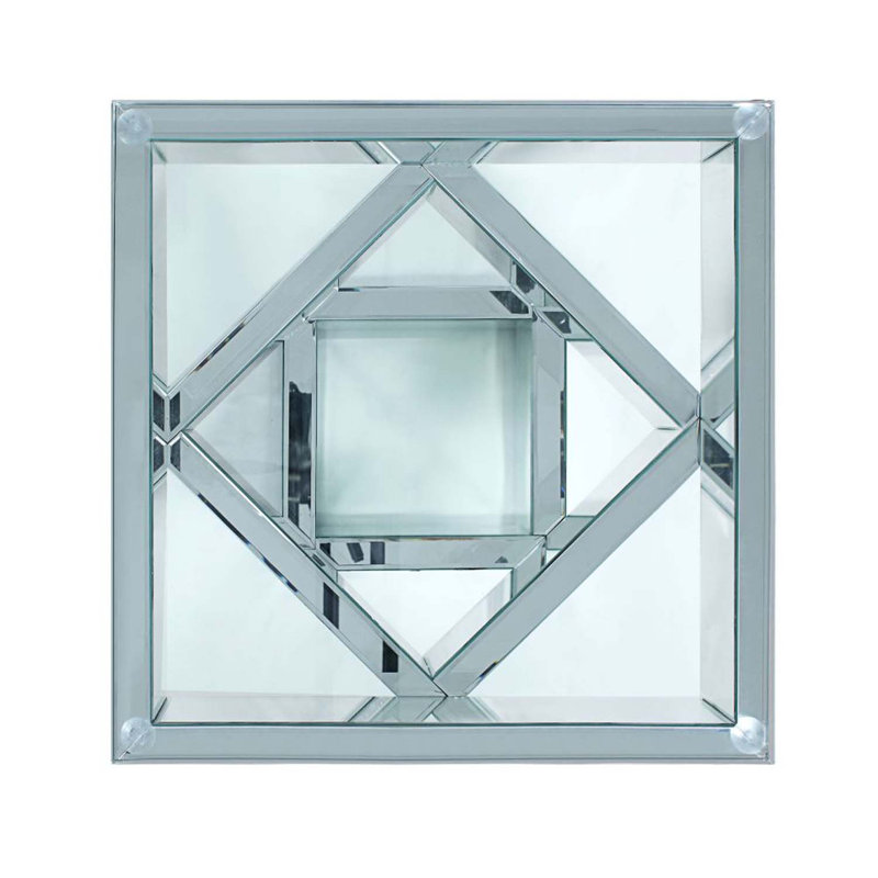 Table de bout Noralie, miroir et faux diamants