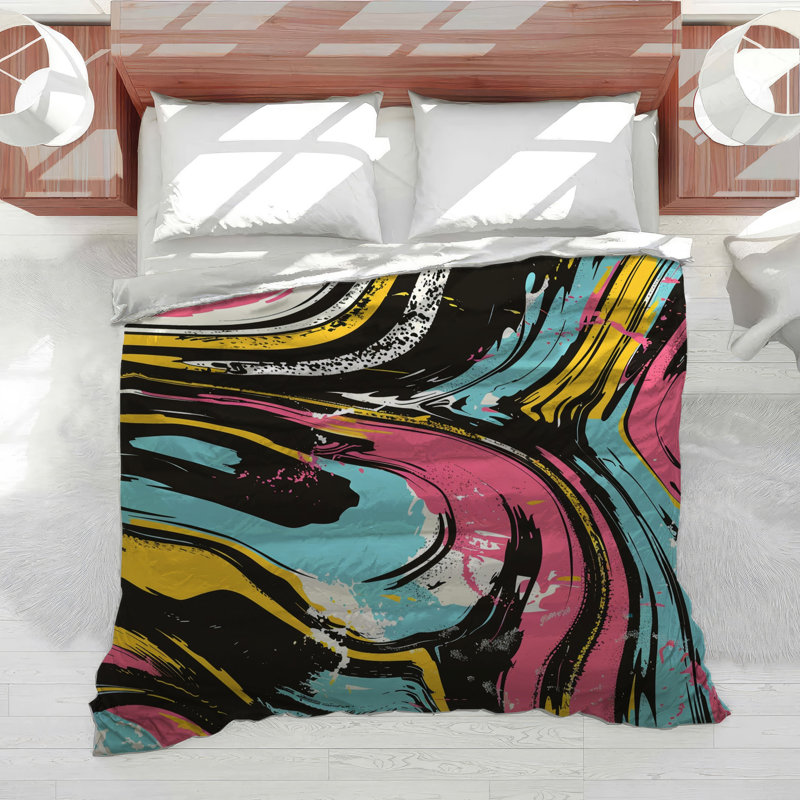 Swirl Bedding Abstract Comforter Contemporary, Twin XL Comforter
