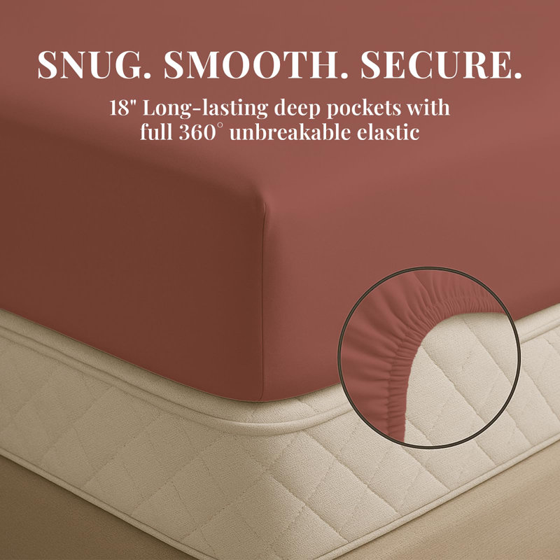 Premium Rayon From Bamboo Blend Sheet Set With Deep Pockets, Cooling and Breathable, Twin Sheet Set with 2 Pillowcases