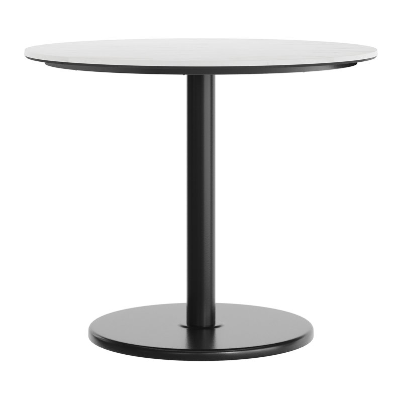 Round Commercial Seamless Surface Tabletop with Table Height Base, 29.5"H x 36"L x 36"W, White