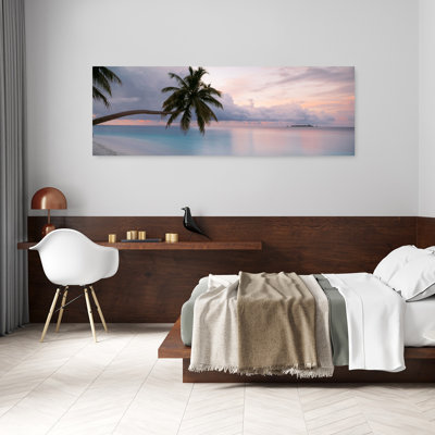 «Indian Ocean Maldives Peaceful Tranquil Abstract Palm Tree Beach Landscape Art mural»