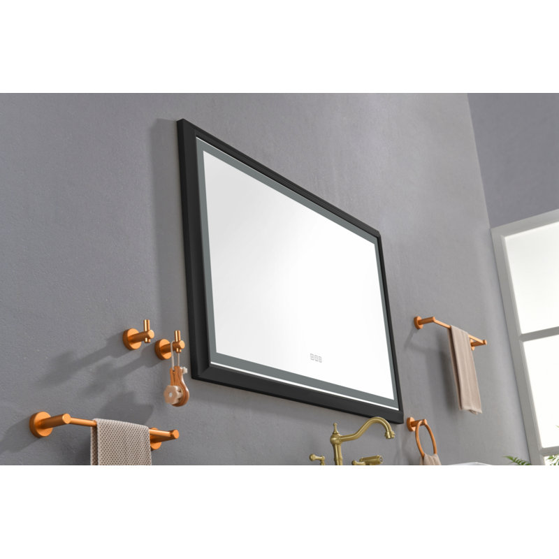 Miroir mural Daesia, Noir, noir, noir, noir, 29,7 po x 48 po