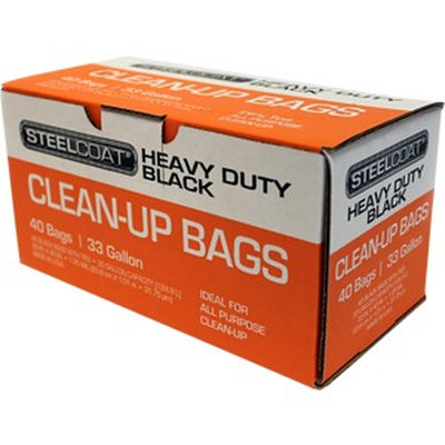 Petoskey FG-P9934-11A Steelcoat 33Gal 1.25Mil Twist Tie Trash Bags Black 33"X40" (40Ct)-1PK