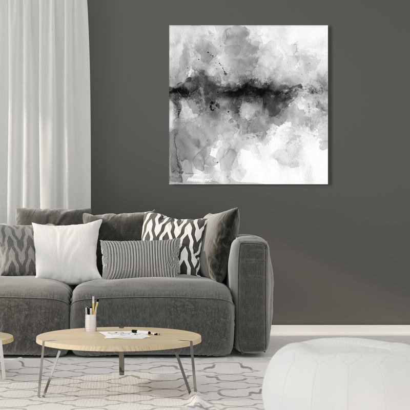 «Island Mist» par Carol Robinson - Peinture, L 18 po x H 18 po, Toile tendue