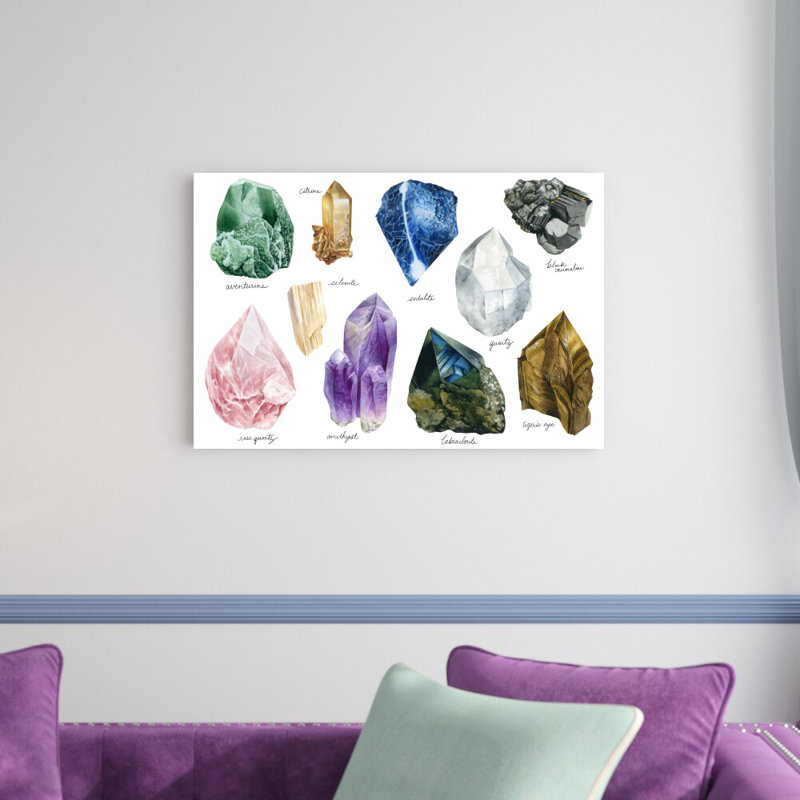 «Heal Crystals III» par Grace Popp - impression sur toile tendue, H 20 po x l 30 po