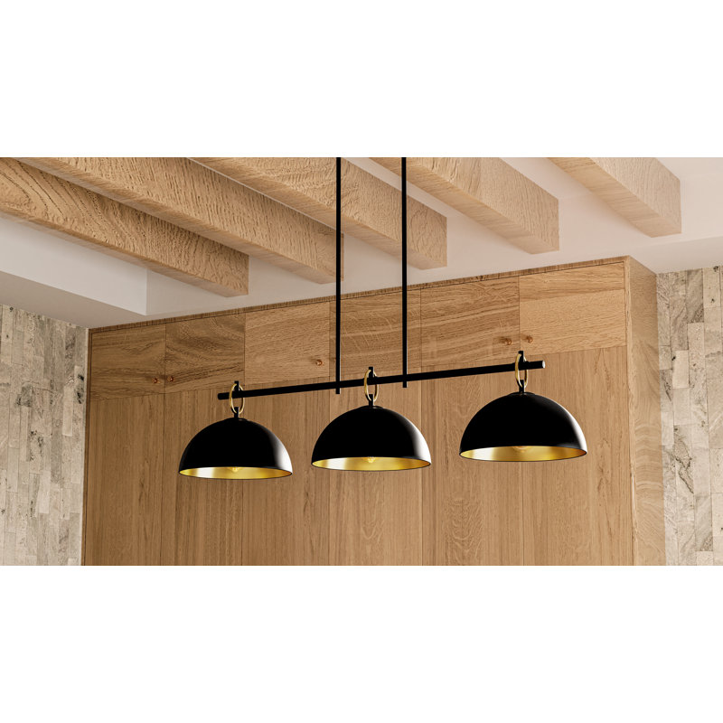 Cleo 3-Light Matte Black Linear Chandelier