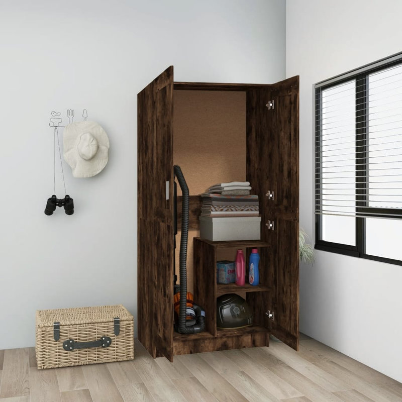 Hindelang 2 Door Manufactured Wood Wardrobe, Brown/Black