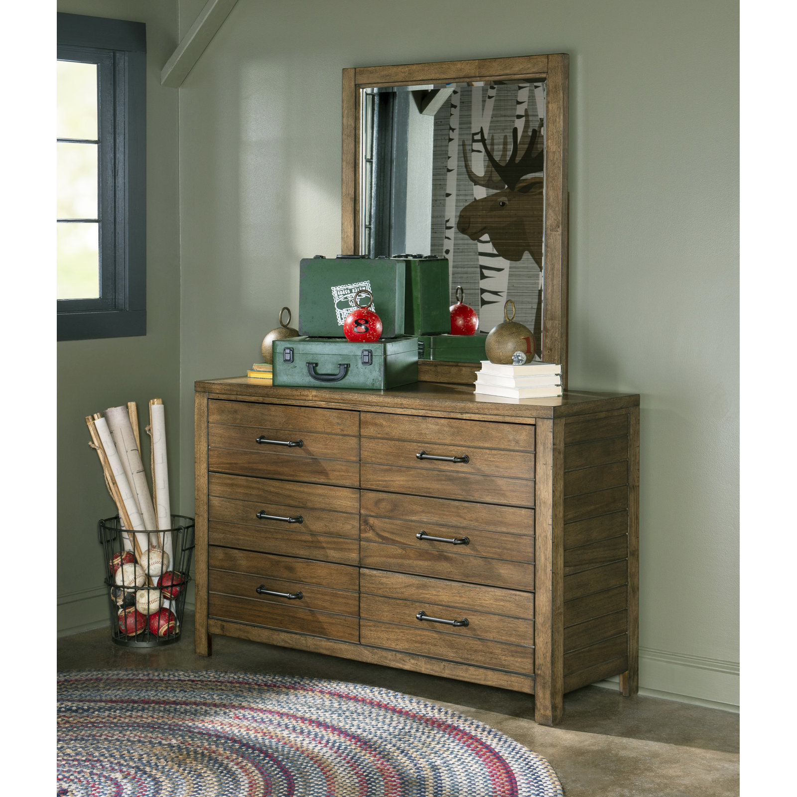 Tyson 6 Drawer 54'' W Dresser, Tree House Brown