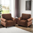 Ensemble de 2 fauteuils en tissu l 42 po avec pieds en bois massif