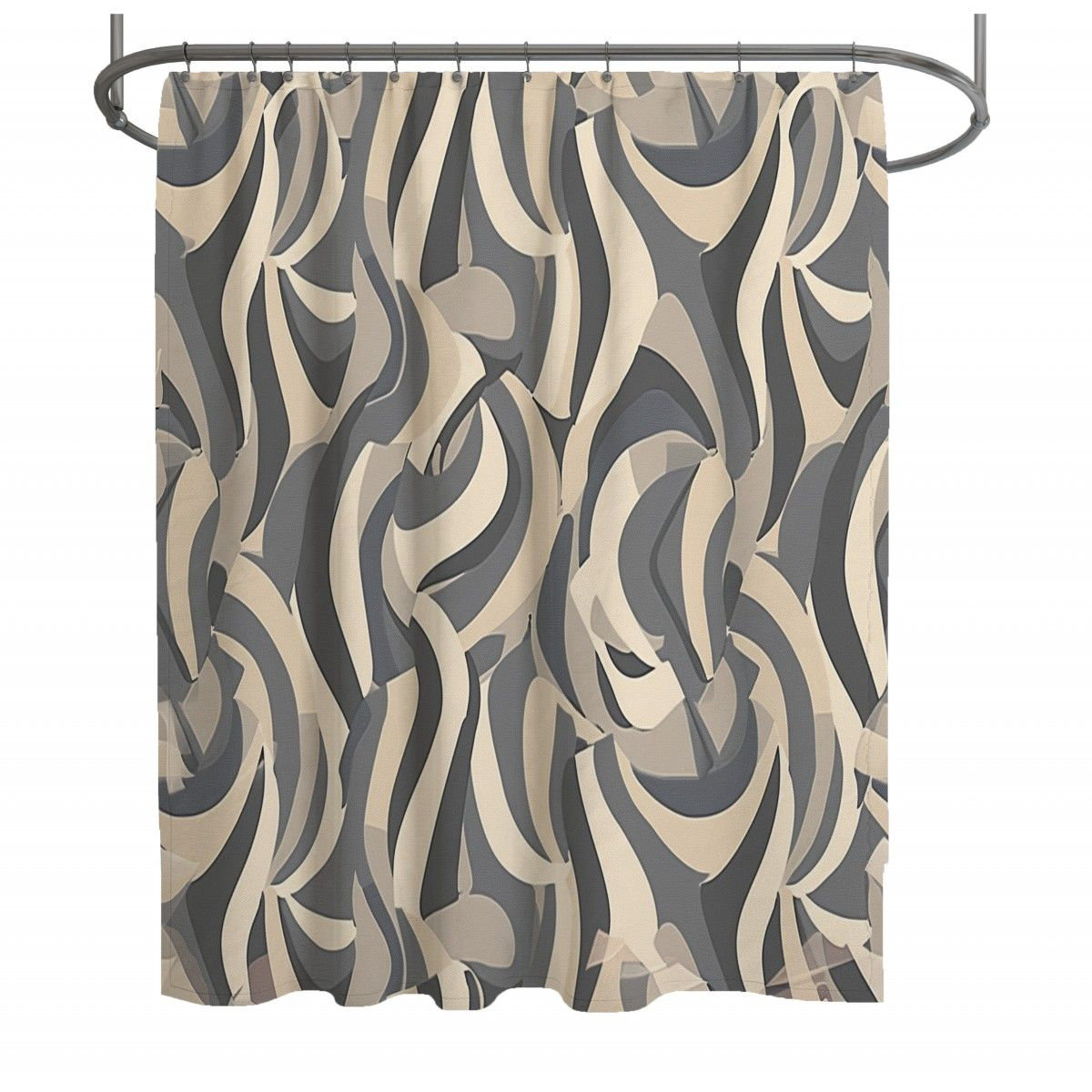 Coffee Print Pattern Bathroom Shower Curtain