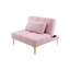 Fauteuil futon convertible rose avec pieds en tissu et en métal doré - confortable pour un usage quotidien-1245114720