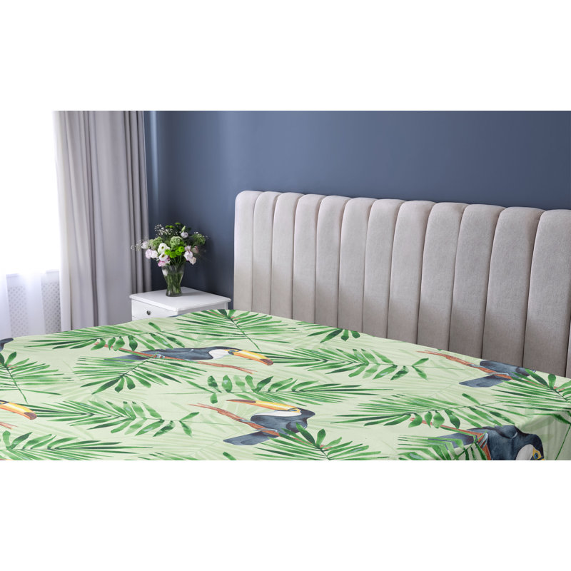 Drap-housse Ambesonne Birds and Nature Exotics Toucan Art, Drap-housse très grand californien