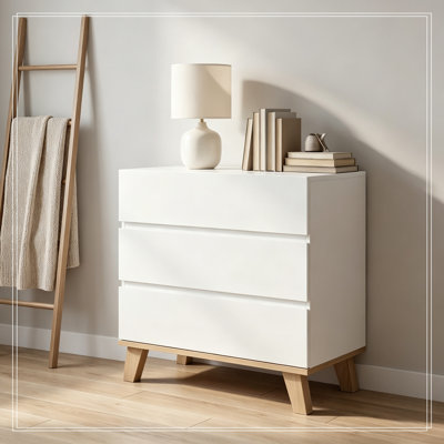 Storage Chest with 3 Drawers and sturdy wooden legs