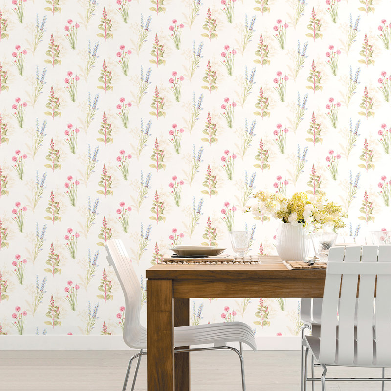 Garretson 10m x 52.8cm Satin Wallpaper Roll, Pink/Blue