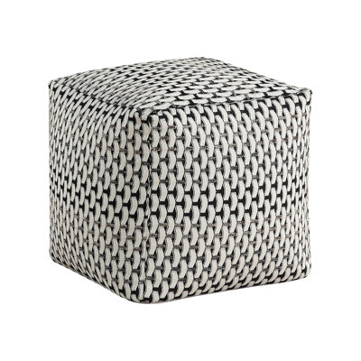 Ari 16" Modern & Contemporary Pouf - Jacquard Pouf, Fully Assembled, Non-Slip Bottom