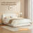Burritt Modern Boucle Upholstered Wingback Headboard Platform Bed with Solid Wood Frame-1390663132