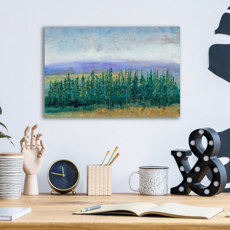 «Pine Tops II» par Tim O'Toole, art mural en verre acrylique, H 12 po x l 16 po x P 0,13 po