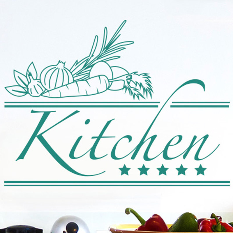 Food & Beverage Non-Wall Damaging Wall Decal, Aqua Green, Medium