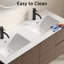 Lavabo à double cuve en céramique blanc laiteux, conception à rebord mince de 121 x 46 17 cm, aspect traditionnel américain, finition émaillée, emballage sécuritaire, bord en porcelaine à solutions d'installation multiples, esthétique, glacis,