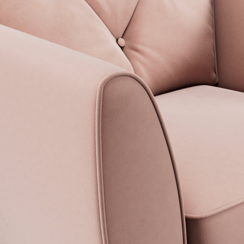 Collazo Upholstered Armchair, Pink, Dark Brown Wood