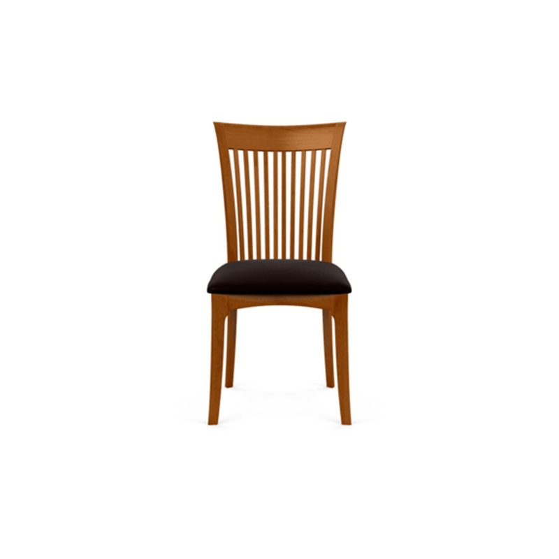 Sarah 19.25'' H Upholstered Side Chair, Ebony Leather, Autumn Cherry