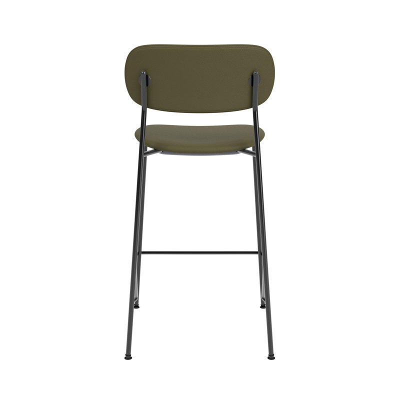 Co Upholstered Bar Stool, Army Leather, Counter Stool (27” Seat Height)
