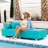 Alvy Outdoor Sunbrella Luxurious Chaise Sun Lounger with Hevea Wood Feet-164899992
