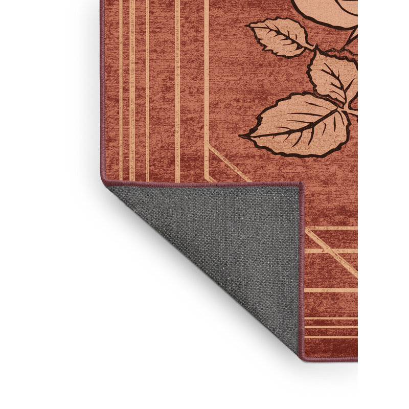 Soft Plush Findley Valentines Modern & Contemporary Abstract Area Rug in Pink – Rose Binding, 8x10