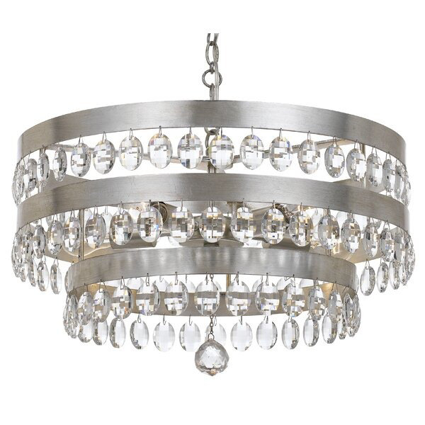 Swanner 5 - Light Dimmable Tiered Chandelier, Silver