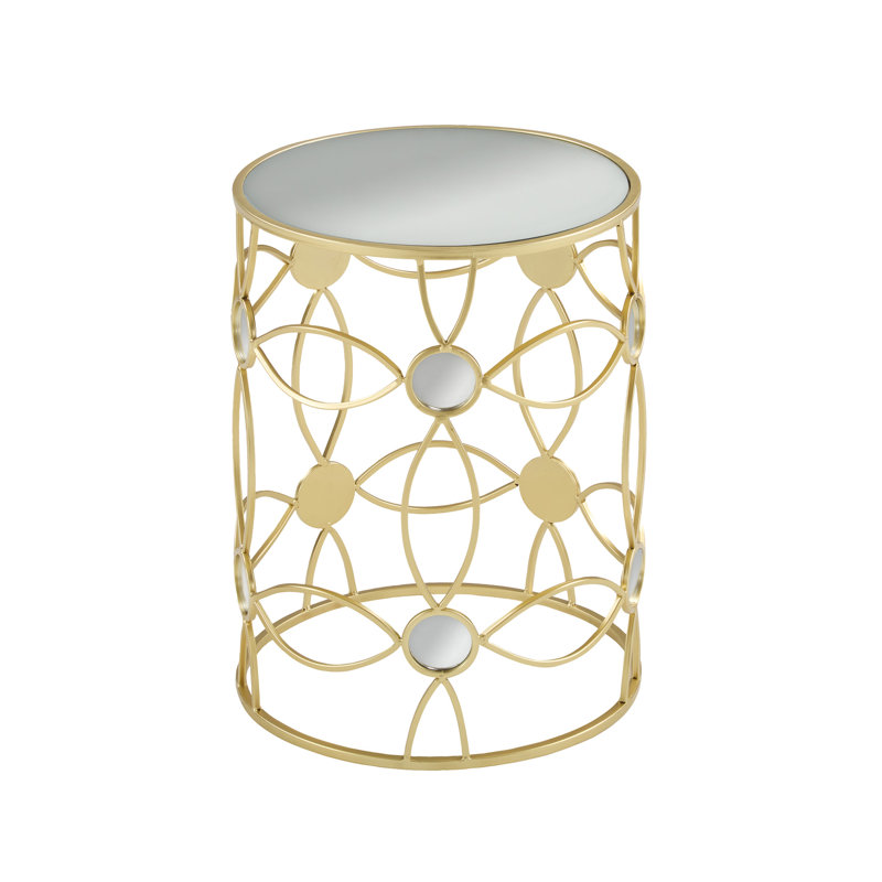 Modern Side Table [Metal Frame +Mirror Top]