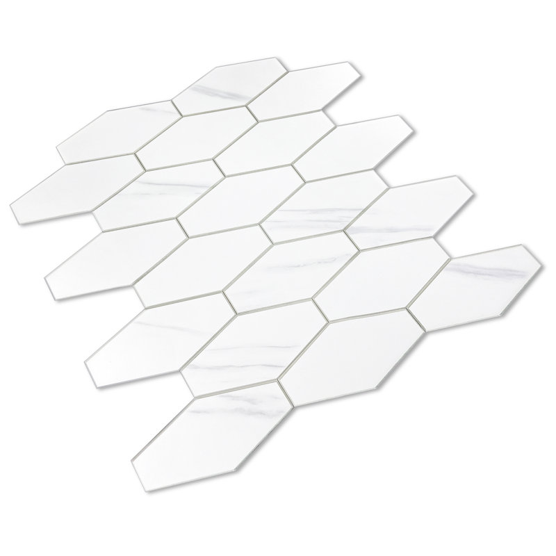 Carreau de mosaïque auto-adhésif en pierre 9,85 po x 11,02 po, Calacatta