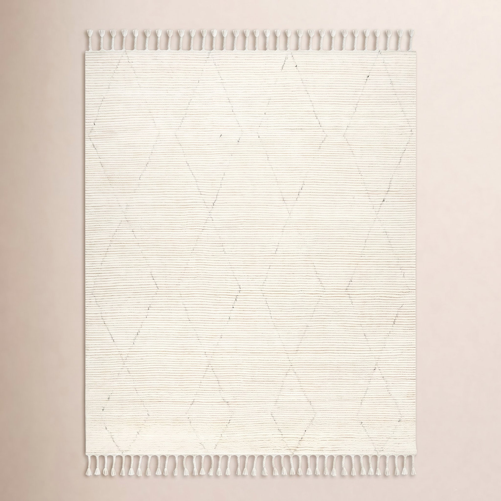 Talon Hand-Knotted Geometric Cream Rug, Rectangle 6' x 9'
