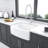 White Ceramic Kitchen Sink 24 Inch - Apron Front With Arch Edge Single Bowl Strong And Elegant 24" For A Finish