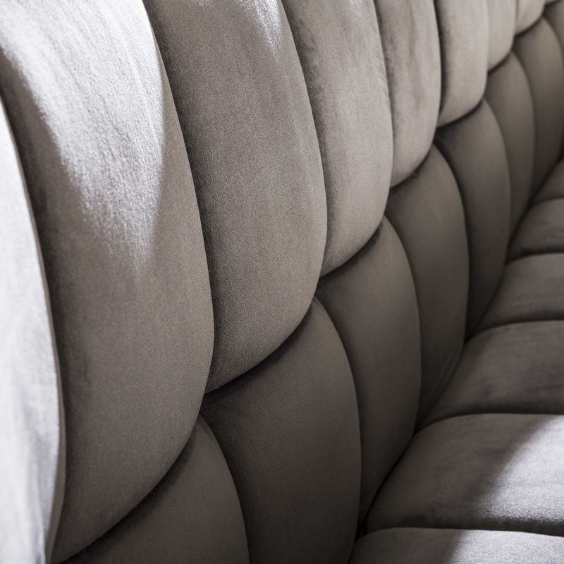 Northbrook Polyester Upholstered Bench, in Grey