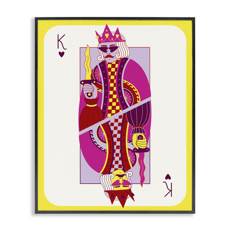 Giclée encadrée de carte King Bright Bright, design par Grace Popp, H 30 po x l 24 po, Giclée encadrée noir minuit