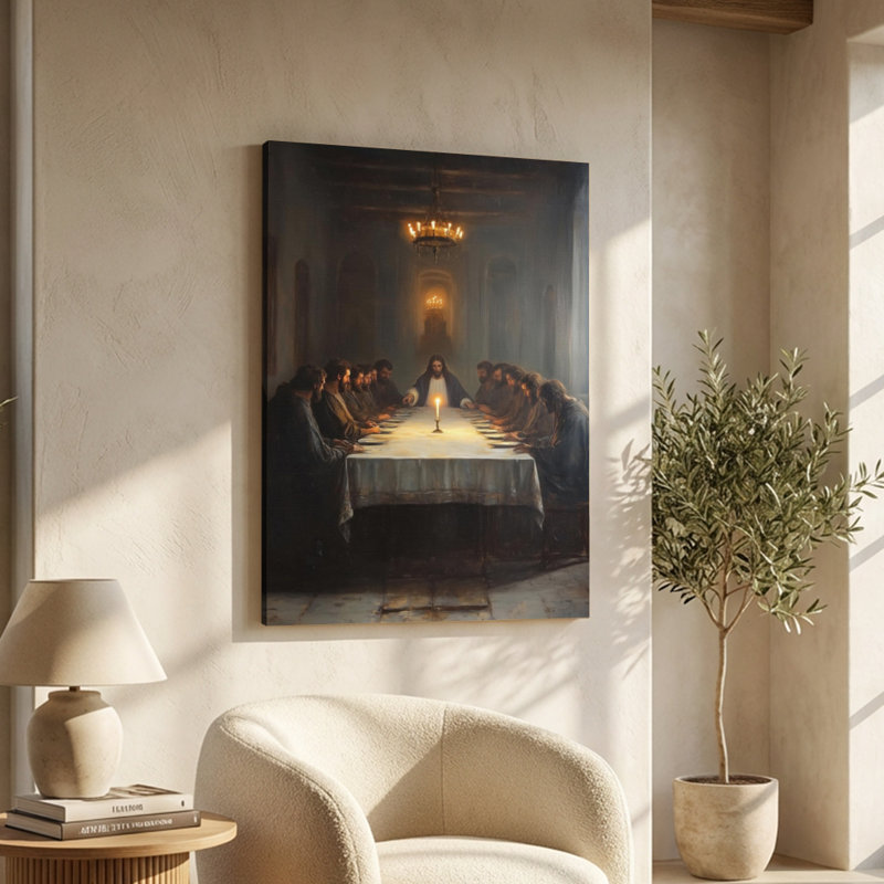«The Last Supper», scène religieuse réaliste, peinture à l'huile sur toile tendue - H 36 po x l 24 po