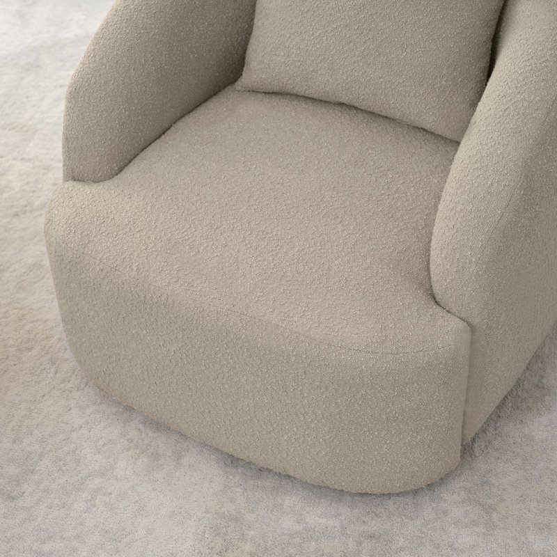 Fauteuil pivotant rembourré 34,2 po, Mélange de polyester gris clair