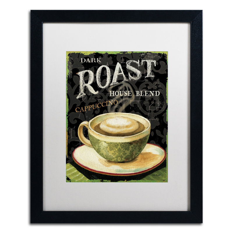 «Today's Coffee III», affiche vintage encadrée sur toile, H 14 po x l 11 po x P 0,5 po, Cadre noir