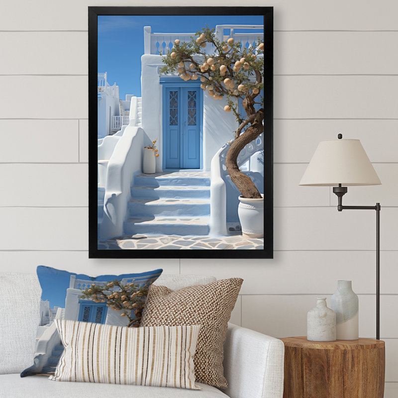 Grèce Grèce harmonie I - impressions sur toile de paysages urbains FDP72585, H 20 po x l 12 po x P 1 po, Noir