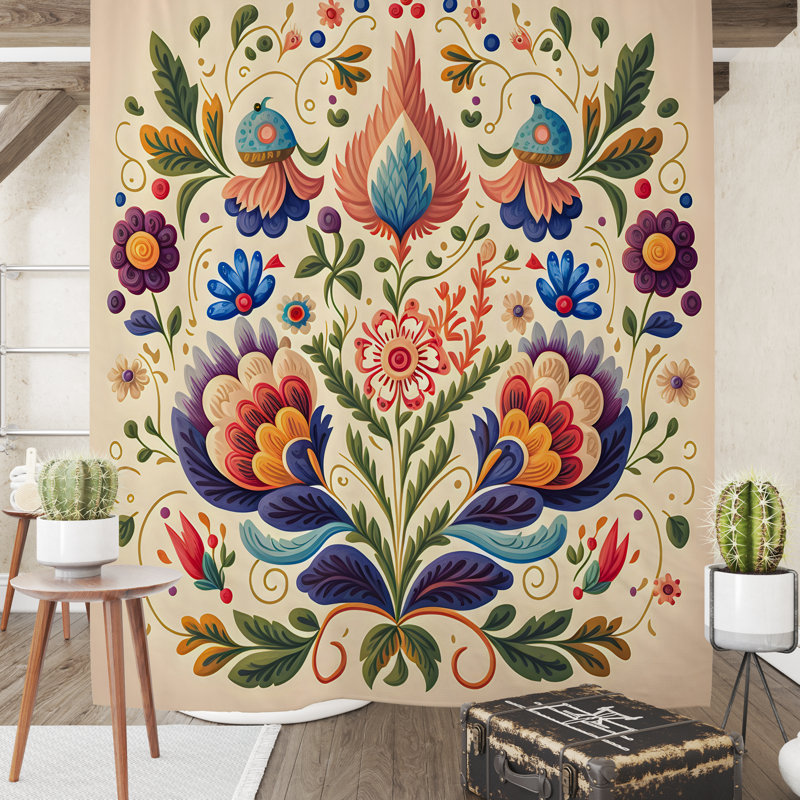 Rideau de douche Floral, H 93 po x l 70 po
