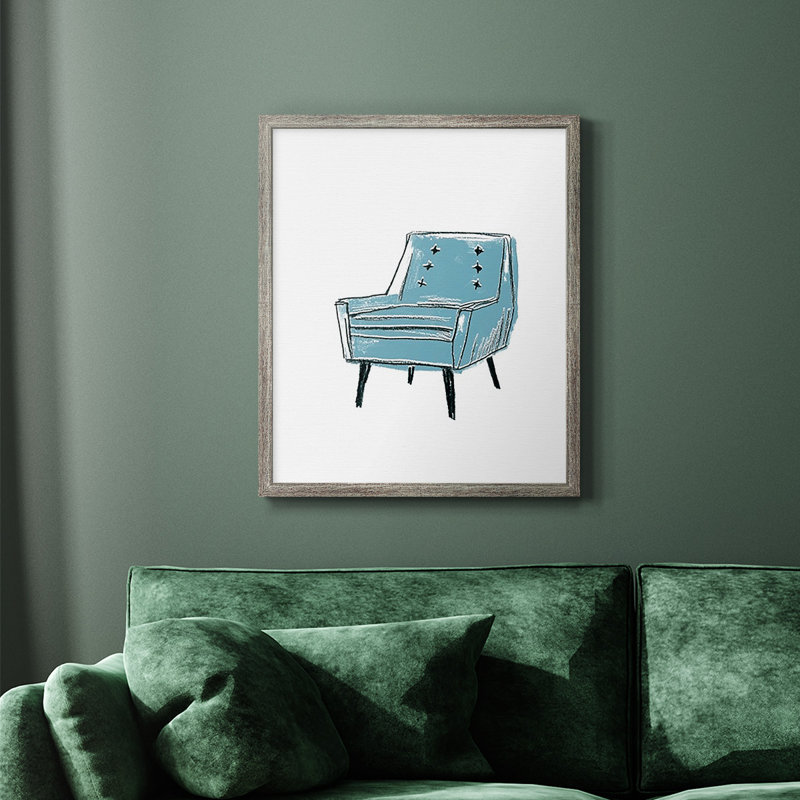 Toile encadrée de qualité supérieure «Take a Seat X» - prête à être accrochée, Argent patiné, H 24 po x l 20 po