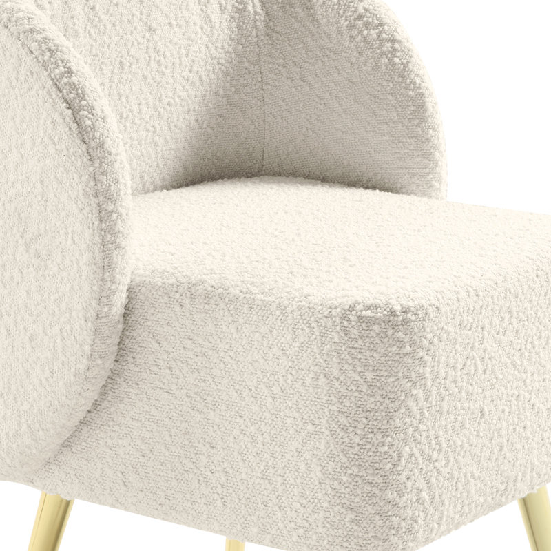 Chyenne Vanity Chair, Cream Polyester Blend