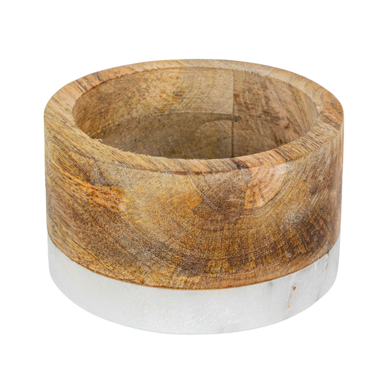 Porte-bouteilles en bois de manguier et en marbre