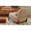Ensemble de 2 fauteuils de chambre en similicuir beige avec sièges modernes et confortables pour la lecture et la maison