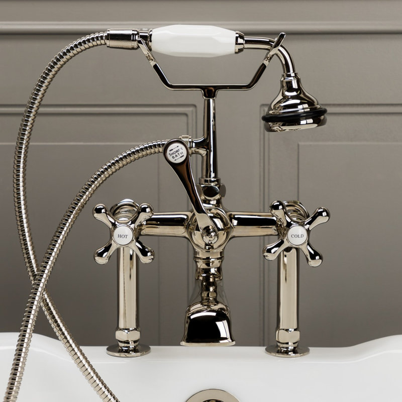 Deck Tub Spout with Diverter, Polished Nickel