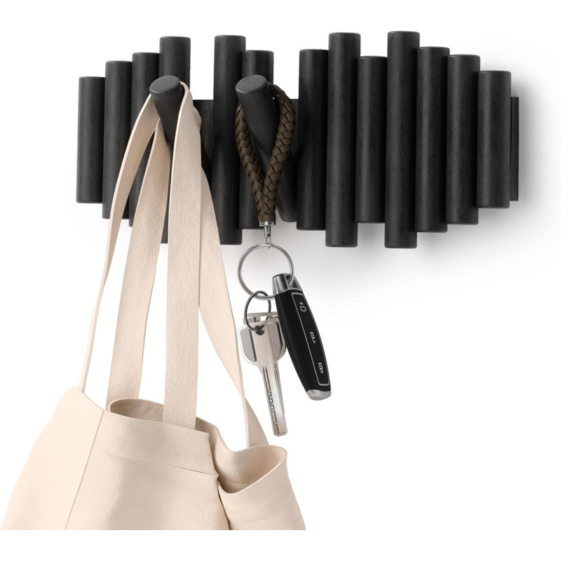 Wall Mounted Hanging Pole, Black