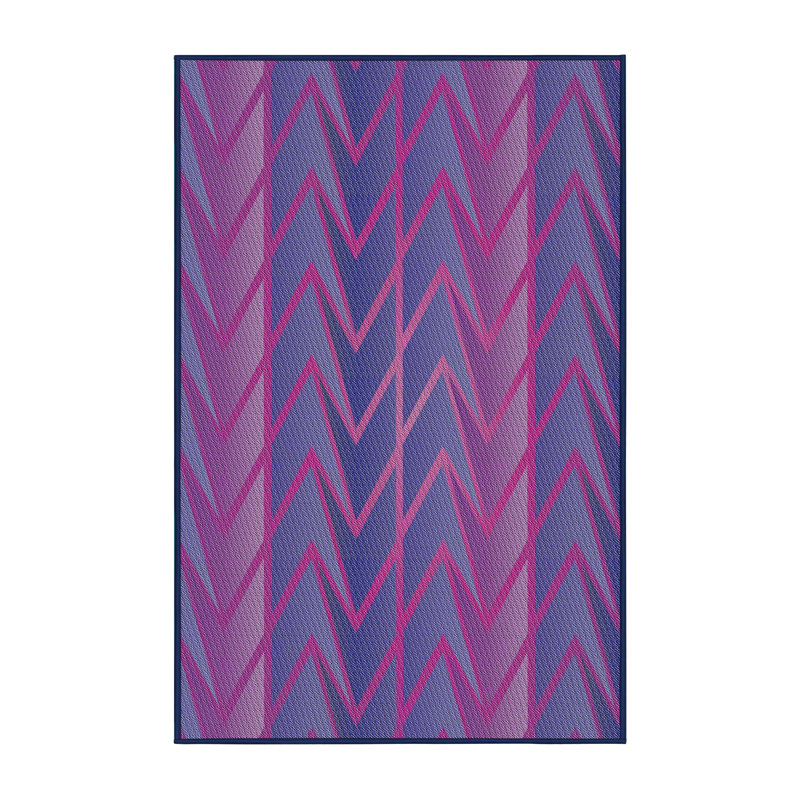 Tapis violet à chevrons Kincade, Rectangle 5 pi x 7 pi