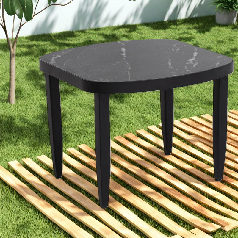 Tables de patio modernes, comptoir en pierre de marbre 23,6 po, maison d'extérieur compacte