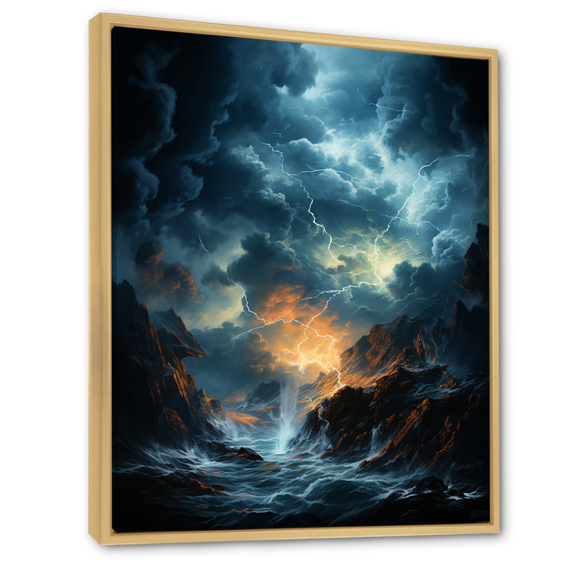 Lightning Thunderbolt Fury, reproduction d'art sur toile, H 32 po x l 16 po x P 1 po, Naturel